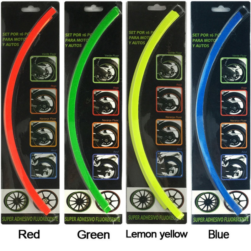 Miếng Dán Viền Bánh Xe Phản Quang 17 18 19 inch Bằng Thép Trang Trí Xe Hơi / Xe Máy