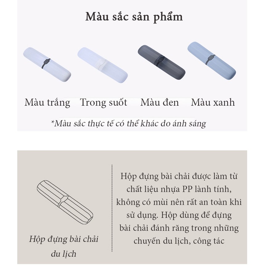 Hộp đựng bàn chải đánh răng tiện lợi mang đi du lịch, màu sắc trẻ trung TT-HOME