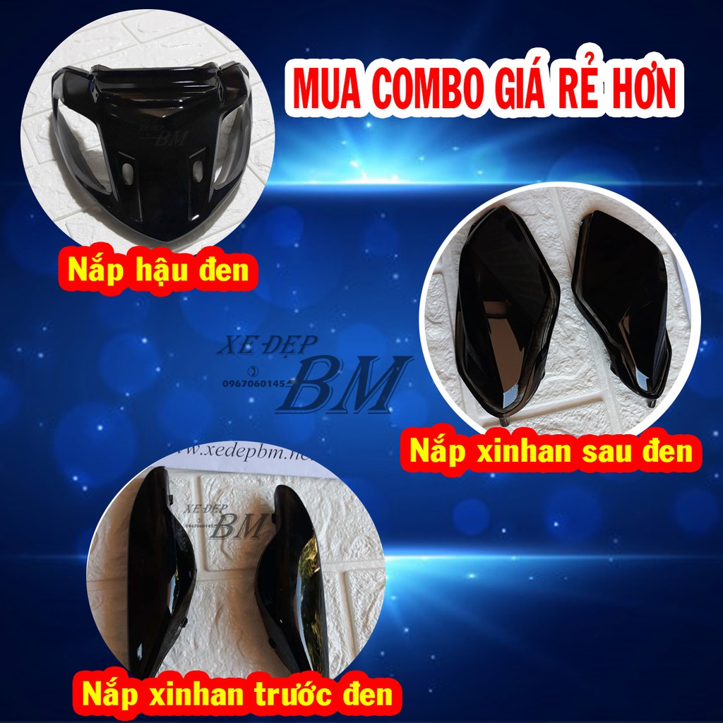 Combo năp hậu và nắp xinhan màu đen cho wave A