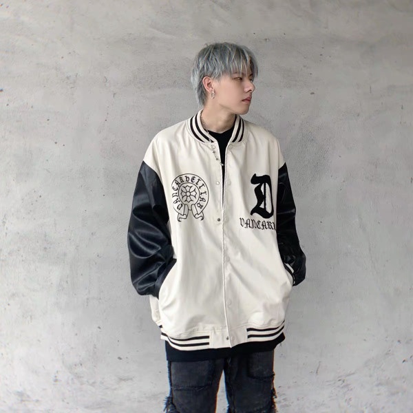 Áo khoác da Varsity D SKWANG TK01 form rộng cá tính unisex nam nữ chính hãng