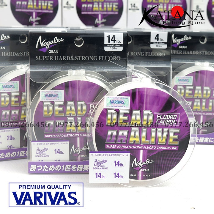 Dây Fluorocarbon - Varivas Dead OR Alive - Cuộn 150m, 100m - Hàng hiệu cao cấp