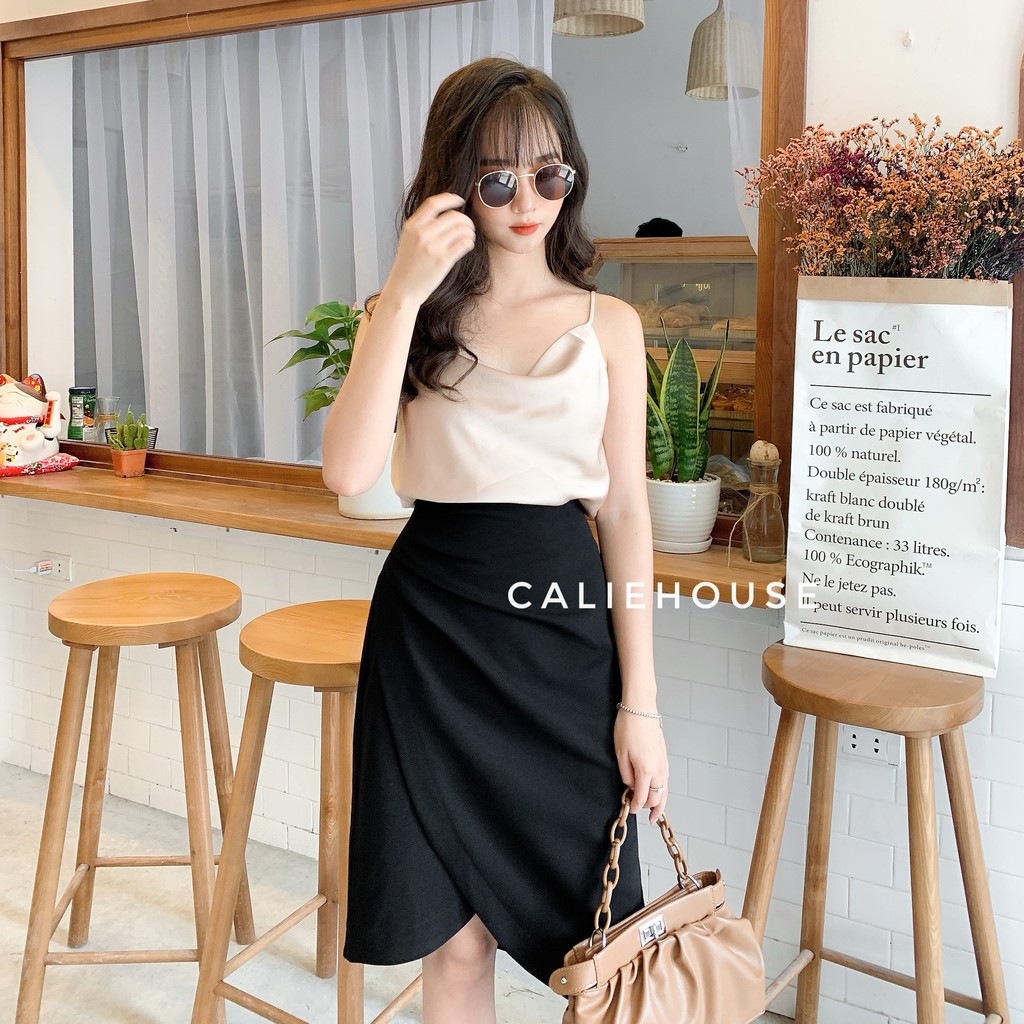 Chân váy bút chì nữ dáng dài nhún eo xẻ tà tôn dáng thanh lịch thời trang công sở Calie House CV2 | BigBuy360 - bigbuy360.vn