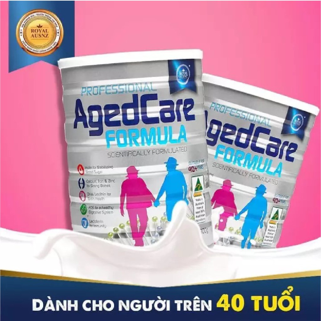 Combo 6 Hộp Sữa Bột Aged Care Formula ROYAL AUSNZ Bổ Sung Dưỡng Chất Cho Người Trên 40 Tuổi 900g/Hộp