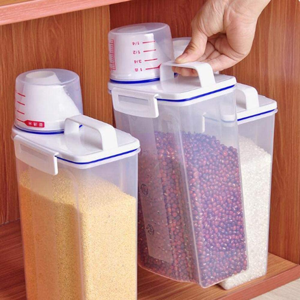 Hộp Đựng Gạo / Thực Phẩm Có Nắp Đậy Trong Suốt Tiện Dụng Cho Nhà Bếp