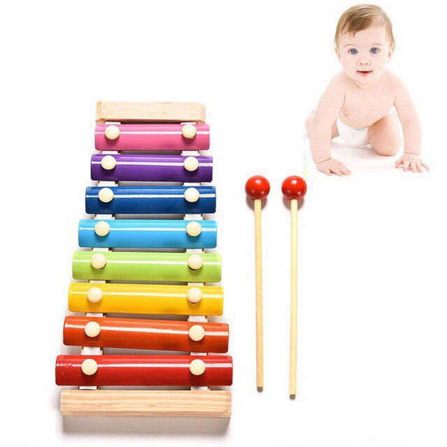 Đàn xylophone 8 thanh gỗ - đồ chơi gỗ đàn gõ nhạc cho bé giúp bé phát triển giác quan, cảm thụ âm nhạc