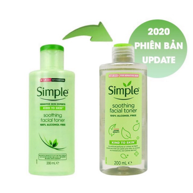 (Mẫu Mới 2020) Nước Hoa Hồng Simple 200ml Mẫu Mới 2020