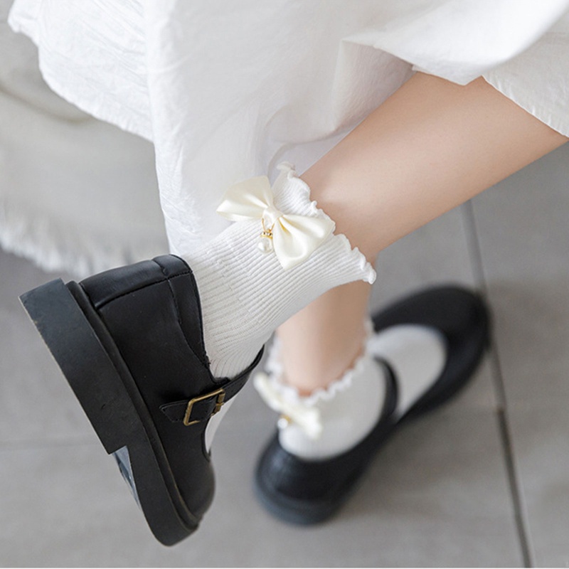 Xixi Đôi Vớ Cotton Đính Nơ Phong Cách Preppy Nhật Bản Ngọt Ngào Dành Cho Nữ