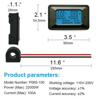 Đồng Hồ Đo Điện AC 6 Thông Số 100A