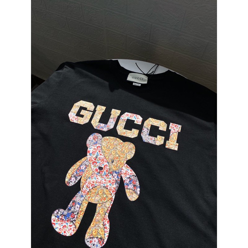 Áo phông rộng tay lỡ hình gấu Gucci GG GC cao cấp