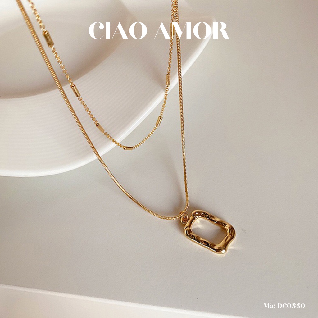 Dây chuyền nữ, Vòng cổ 2 lớp basic mặc vest đơn giản Trang sức Ciao Amor - DC0550
