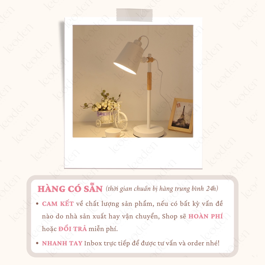 Đèn học để bàn chống cận trang trí phong cách tối giản Bắc Âu, đèn để bàn decor đẹp bóng led chống cận bảo vệ mắt