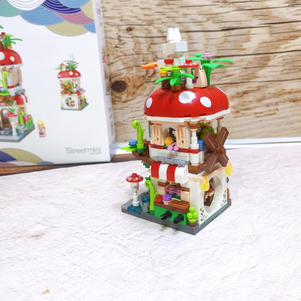 Đồ chơi lắp ráp LOZ mini Ngôi Nhà Nấm 417 chi tiết cho bé