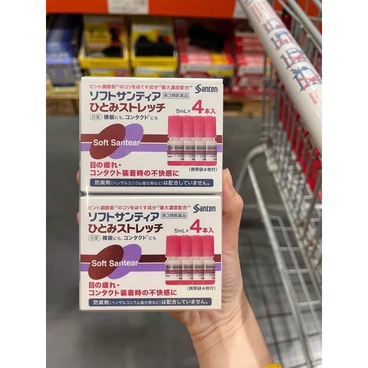 Nước Nhỏ Mắt Nhân Tạo Santen Soft Santear Nhật Bản - Màu hồng & Màu xanh