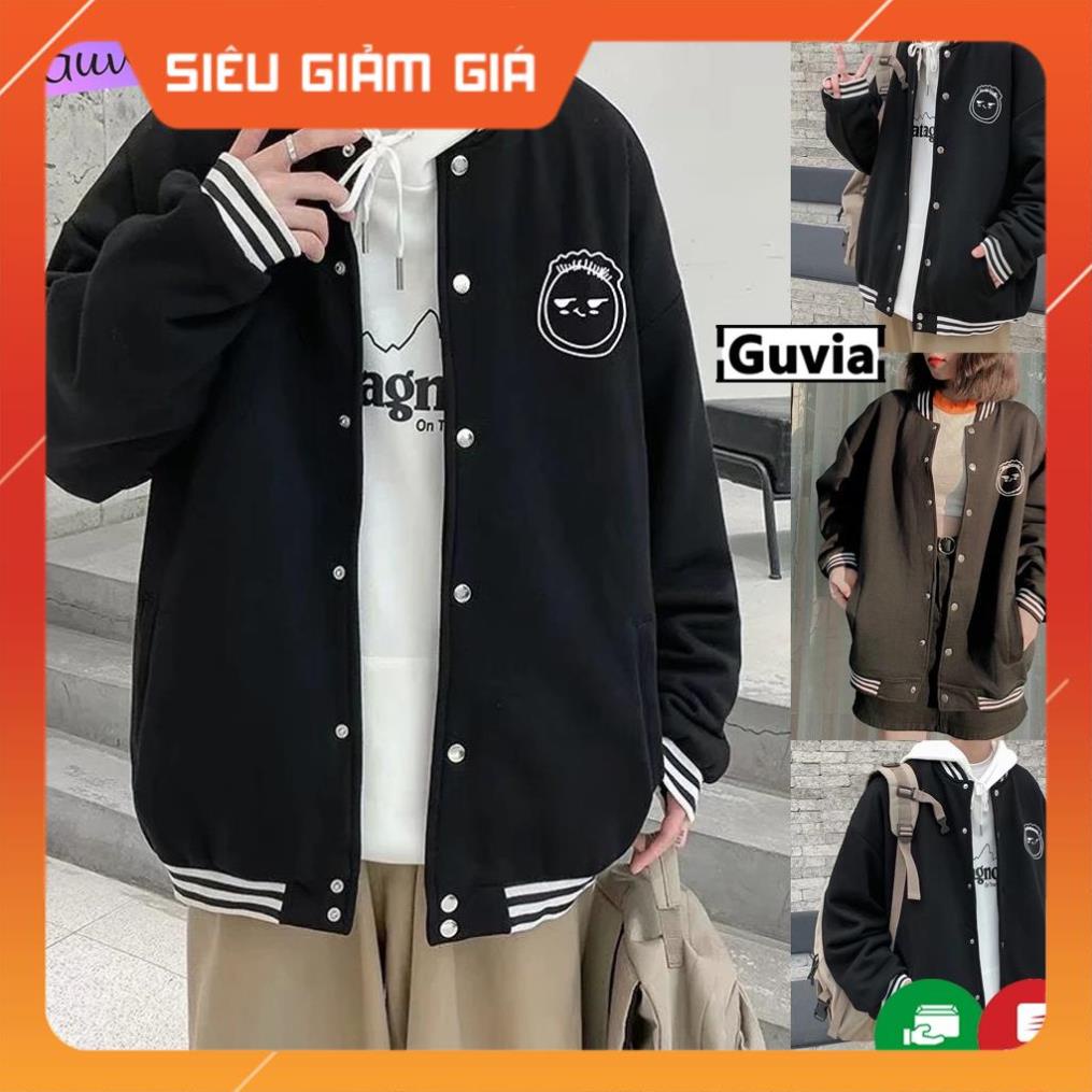 Áo Koác Bomber nỉ TÓC XOĂN form rộng Unisex AKN7 Guvia