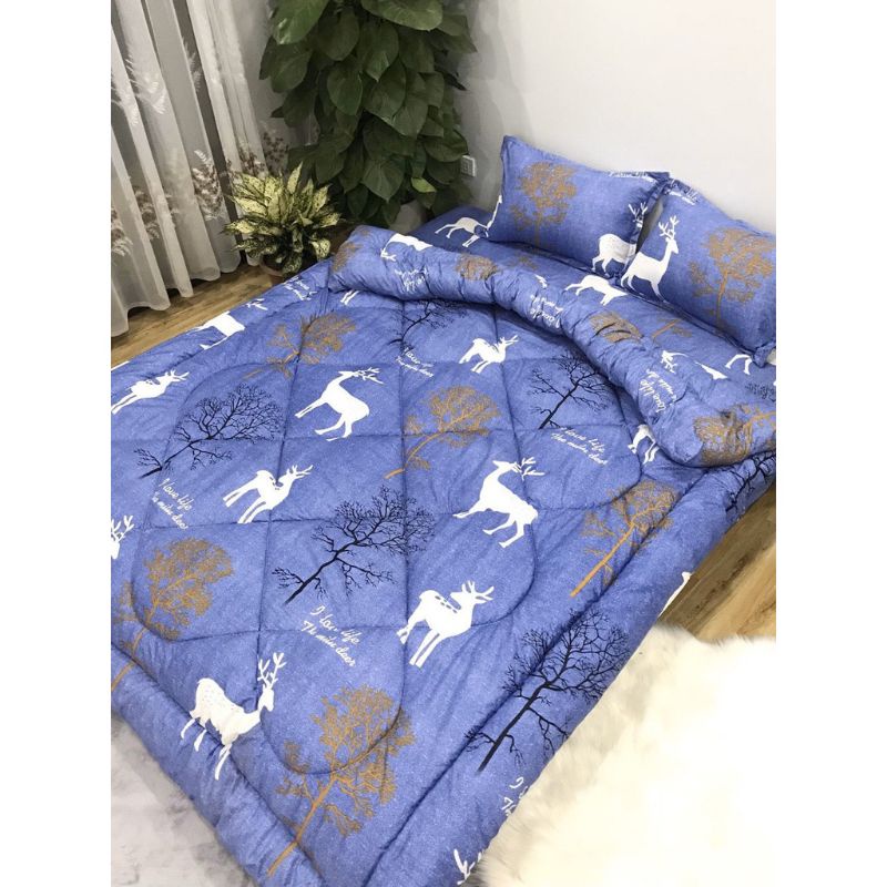 TRỌT bộ chăn phao 5 món gà gối poly