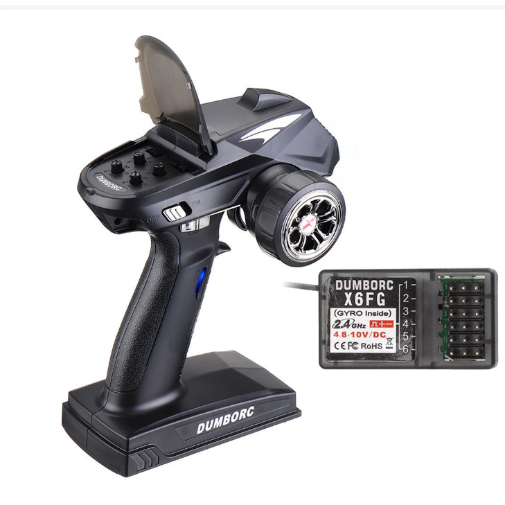 Tay điều khiển Dumbo X4 X6  4 kênh, sóng xa 499m cho xe, xe tăng và tàu điều khiển từ xa RBR/C