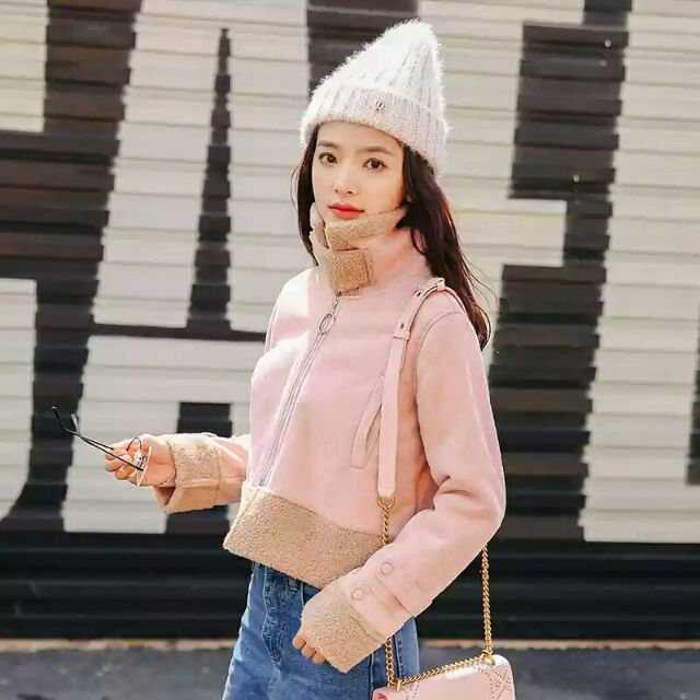 Áo da lộn lông cừu HQ