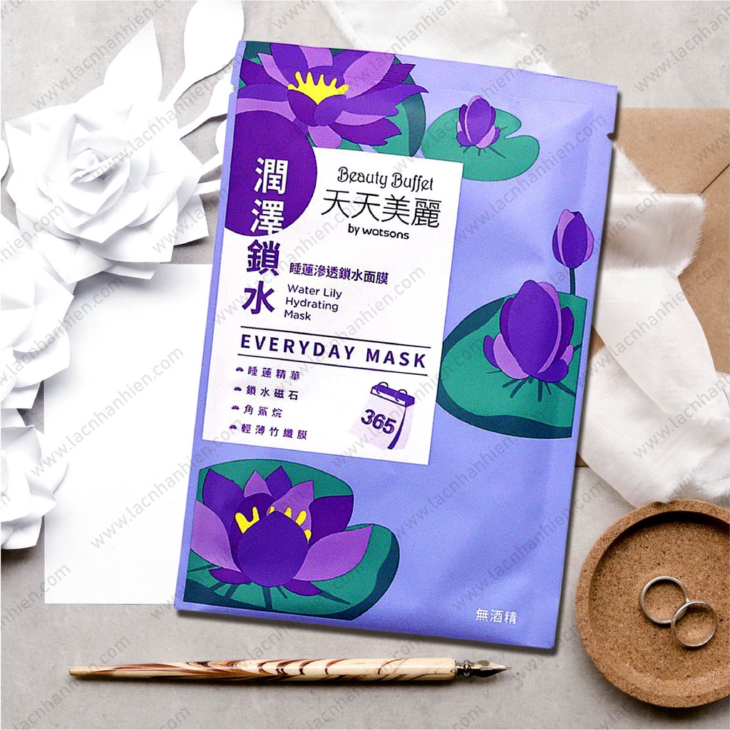 LẺ 01 MIẾNG MẶT NẠ HOA SÚNG DƯỠNG ẨM BEAUTY BUFFET (BY WATSONS) WATER LILY HYDRATING MASK