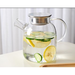Bình nước 1.8L vòi dài tránh rớt nước - Bình trà, bình đựng nước thủy tinh chịu nhiệt không chì cao cấp