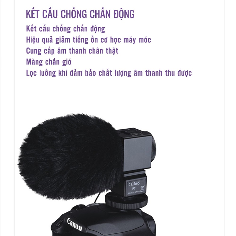 Mic Thu Âm Gắn Máy Quay Cao Cấp Takstar SGC-698 Giảm Ồn, Điều Chỉnh Độ Nhạy, Lọc Tạp Âm Chính Hãng Bảo Hành 1 Năm