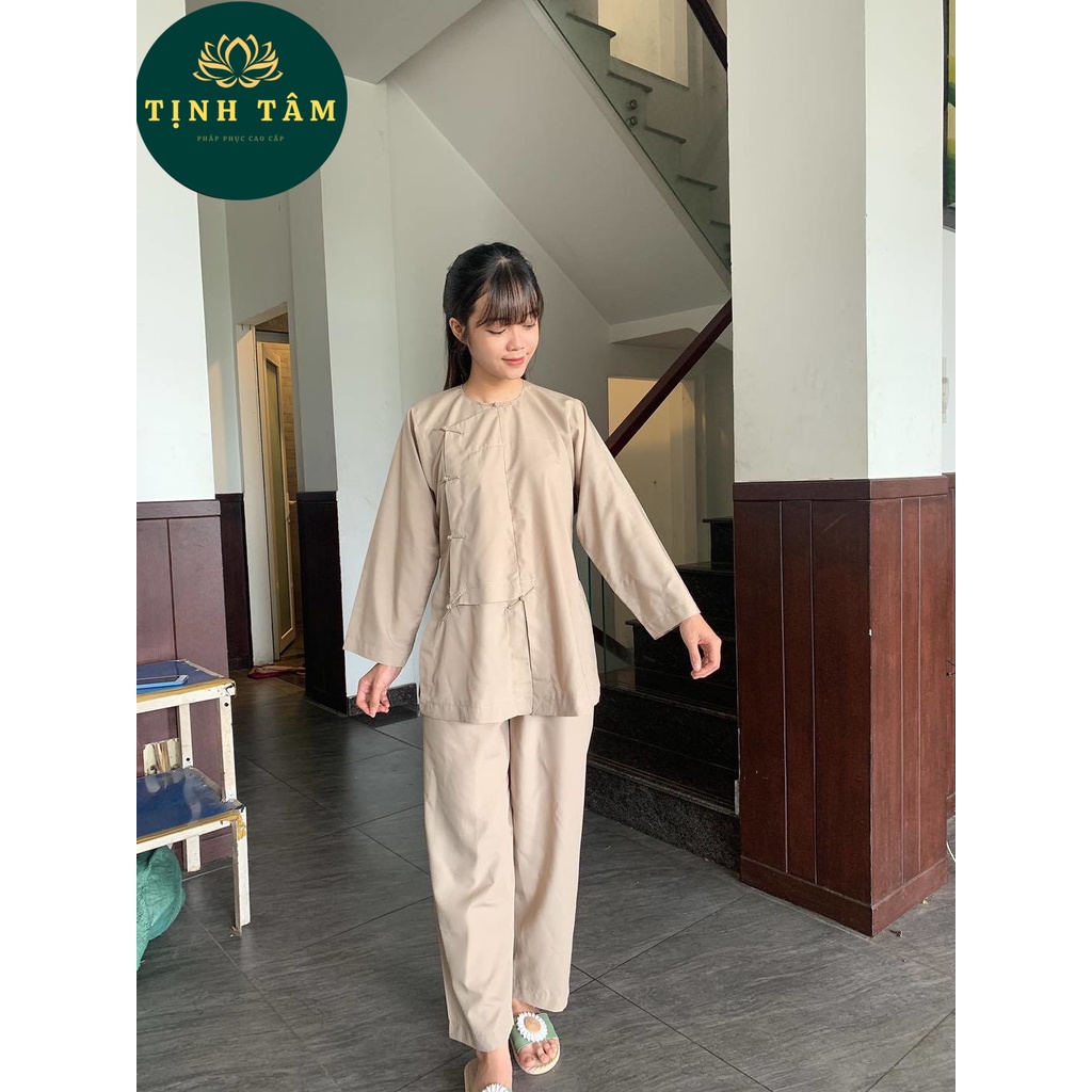 Đồ Lam Bộ Đi Chùa Vạt Hò Nữ Đi Chùa Vải Dày Dặn Mềm Mịn Thấm Mồ Hôi Cực Tốt Mặc Rất Mát Và Thoải Mái