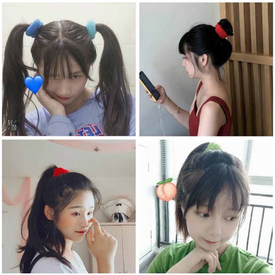 Bộ 6/ 12 dây buộc tóc co giãn nhiều màu sắc thời trang dành cho nữ