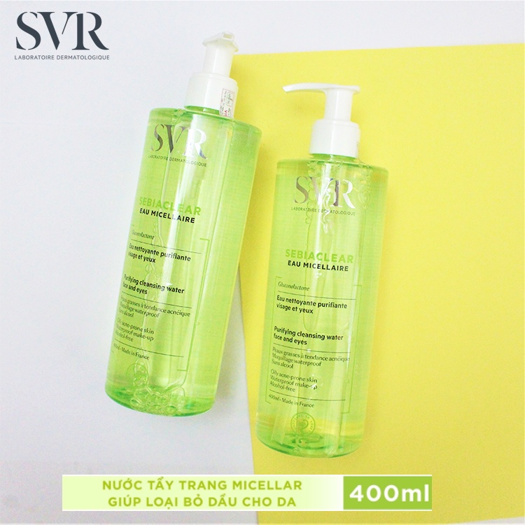 [NHẬP KHẨU-TEM PHỤ] Nước tẩy trang SVR cho da dầu mụn Sebiaclear Eau Micellaire 400ML