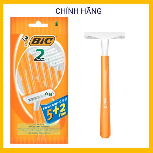 [CHÍNH HÃNG] 6 gói dao cạo râu BIC 2 lưỡi (7 cây/gói)  tặng 1 gói cùng loại