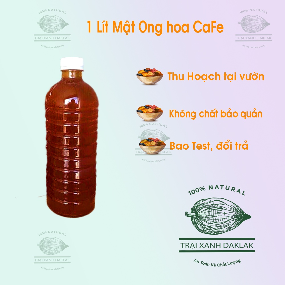 Đồng Xanh 1 Lít Mật ong rừng hoa Cafe nguyên chất được lấy và chiết tại Đắc Lắc