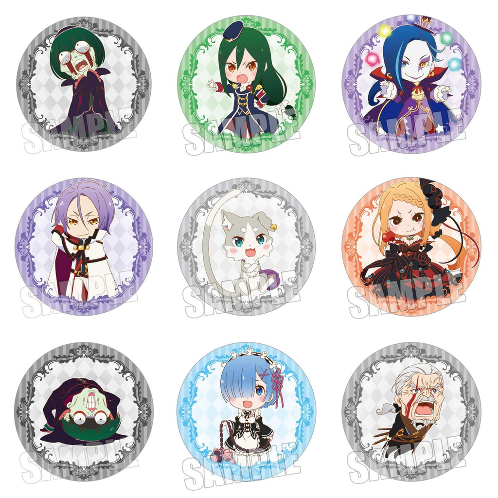 Combo 18 huy hiệu cài áo IN HÌNH Re:Zero Bắt đầu lại ở một thế giới khác anime chibi dễ thương tiện lợi