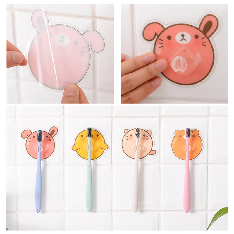 Giá kẹp bàn chải đánh răng/ dao cạo gắn tường hình động vật hoạt họa