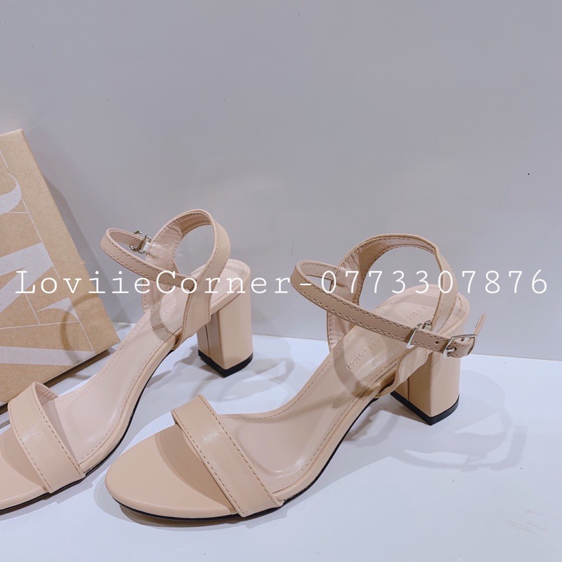 SANDAL CAO GÓT LOVIIECORNER - SANDAL GÓT VUÔNG QUAI MẢNH 5CM - GIÀY CAO GÓT ĐẾ VUÔNG 5 PHÂN G210424