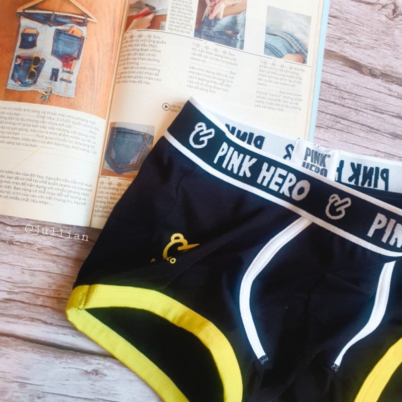 Quần lót nam boxer - thun cotton cao cấp - 2 màu trắng đen cơ bản - PINKHERO 03