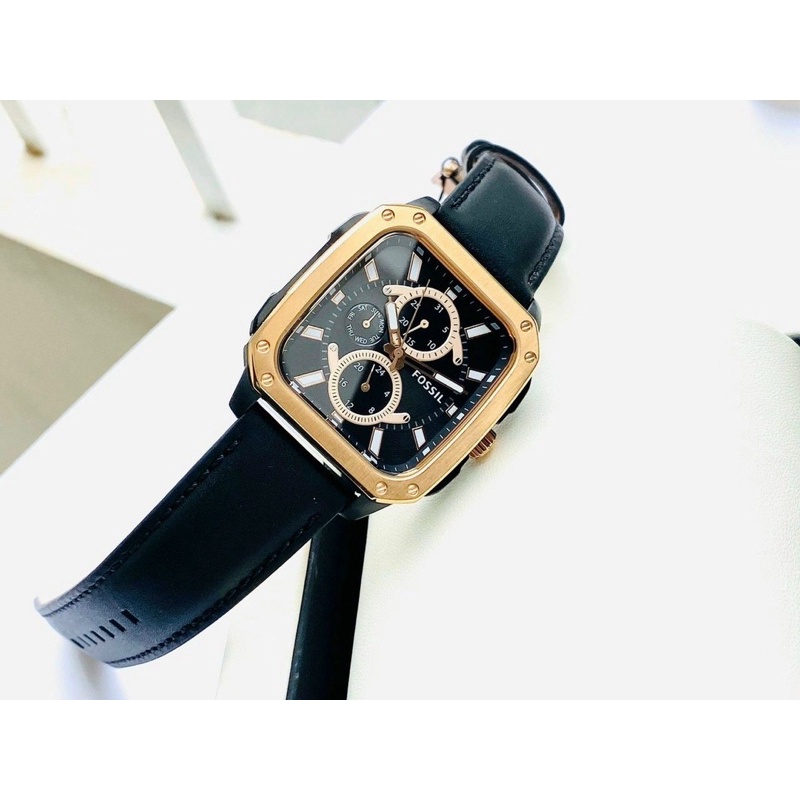 ĐỒNG HỒ DÂY DA NAM FOSSIL CHÍNH HÃNG MẶT VUÔNG BST MỚI TRẺ TRUNG NĂNG ĐỘNG MẶT ĐEN