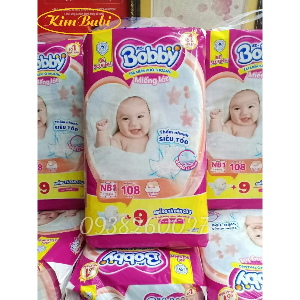Miếng lót sơ sinh Bobby NB1 108 miếng cho bé dưới 5kg Có thể dùng thay BVS