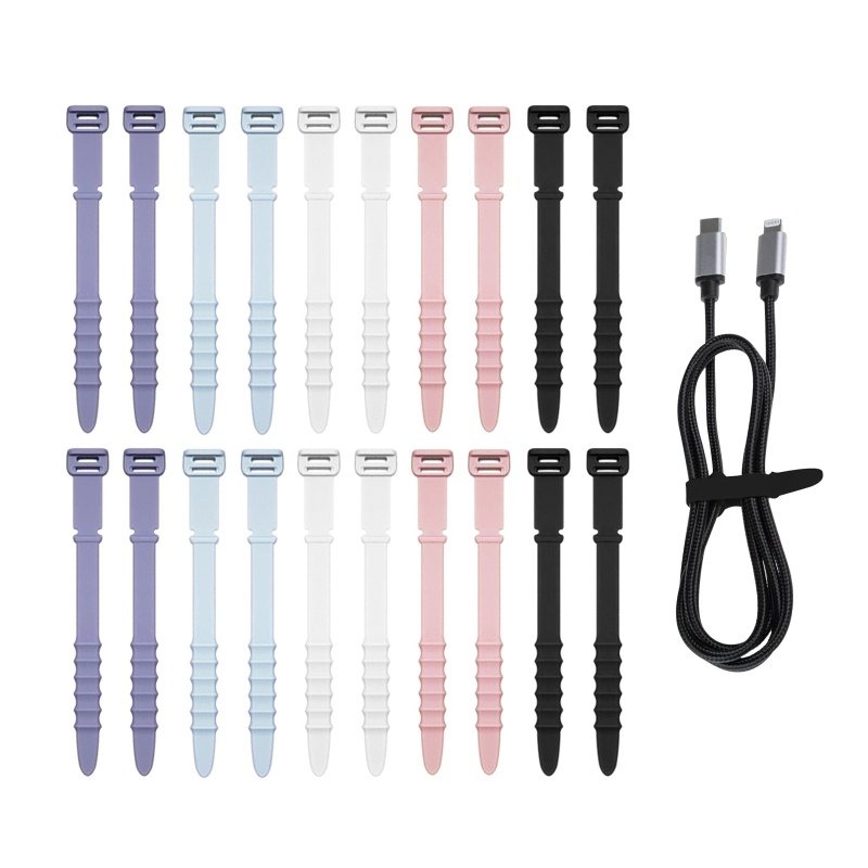 Bộ 20 Dây Quấn Dây Cáp Bằng Silicone Tiện Dụng
