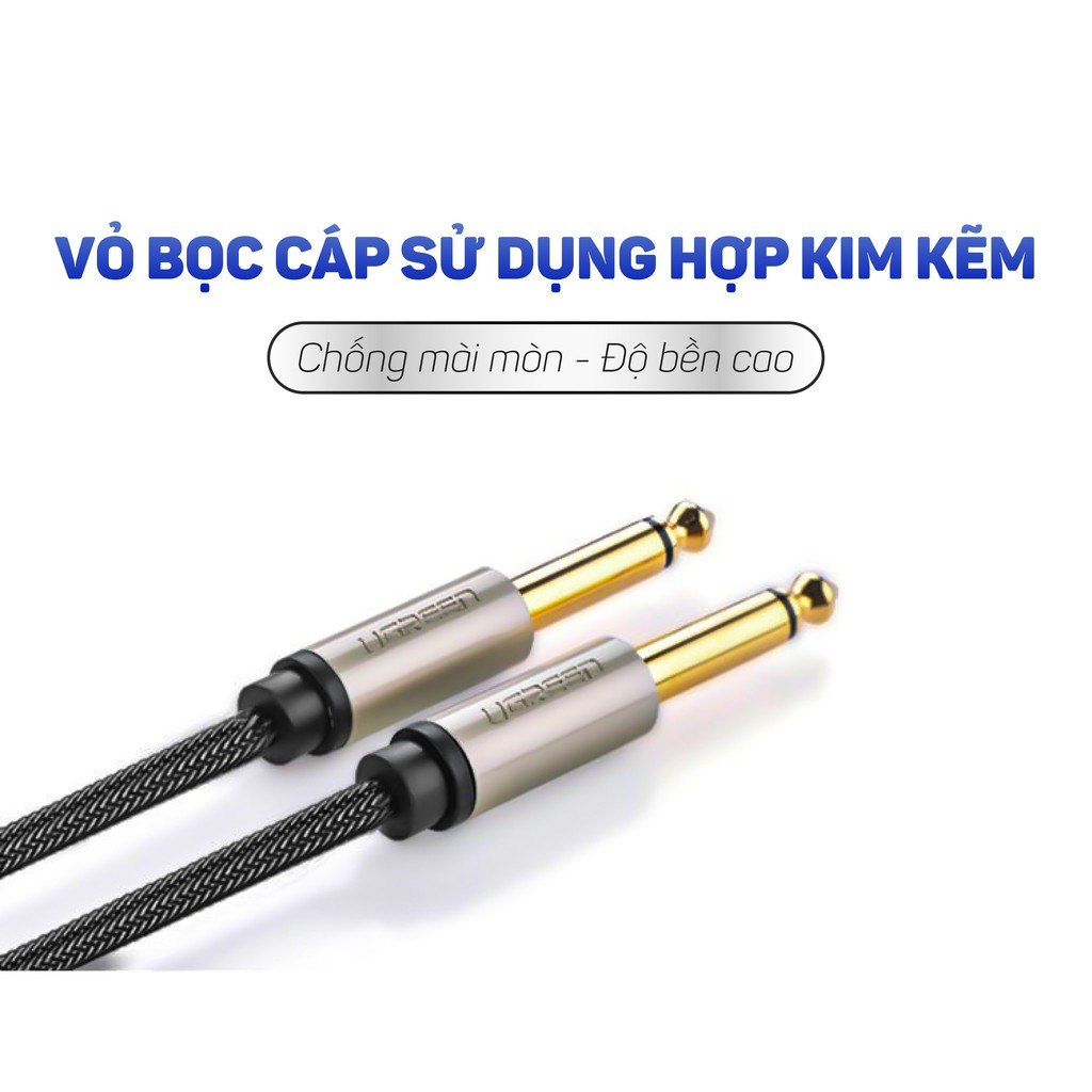 Cáp âm thanh stereo 2 đầu đực chuẩn jack 6.5mm UGREEN AV128