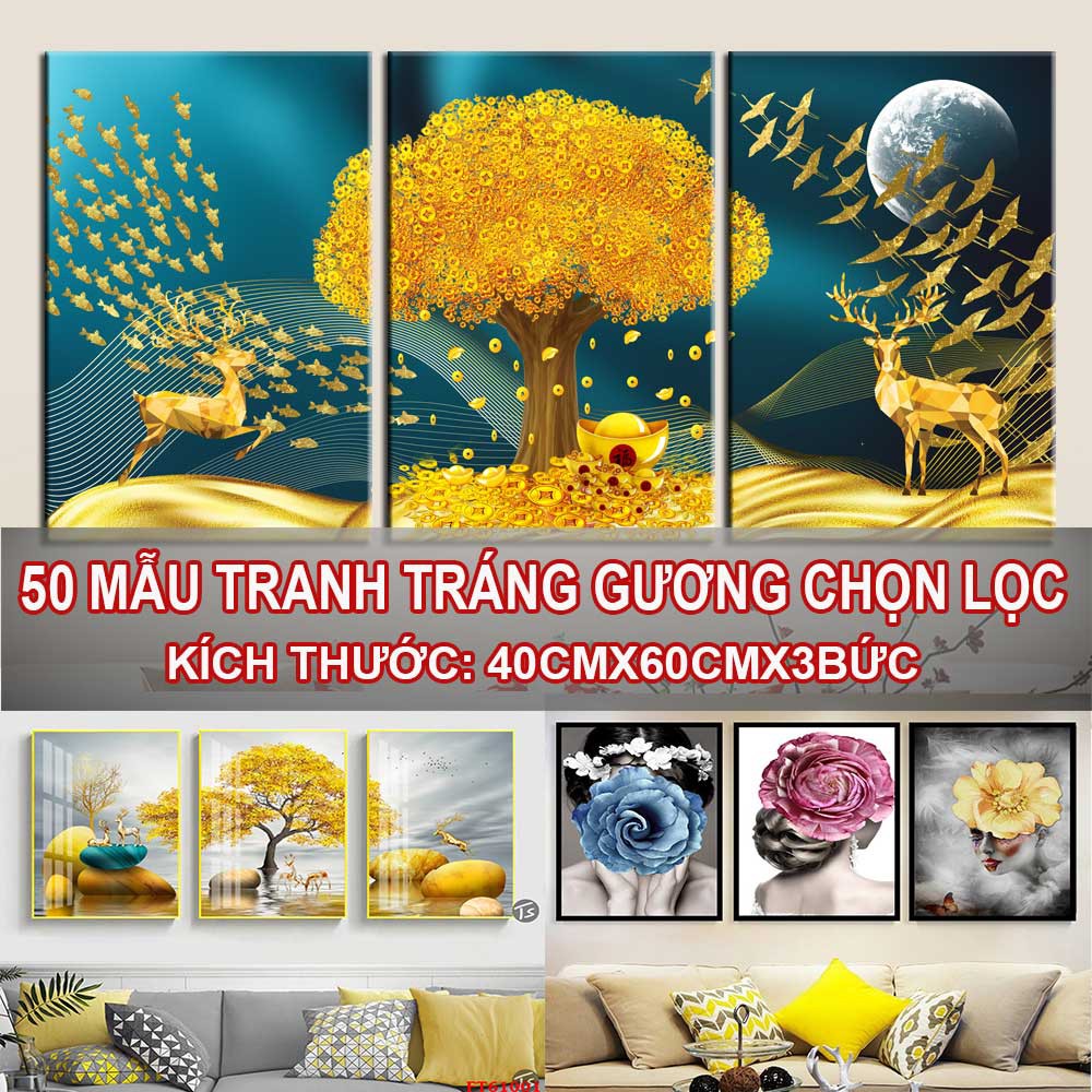 [40CMX60CMX3B ] Tranh treo tường TRÁNG GƯƠNG IN UV 3D MIKA CAO CẤP