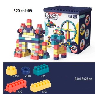 BỘ LEGO GHÉP HÌNH SÁNG TẠO 520 CHI TIẾT THÔNG MINH BUILDING BLOCK PARK