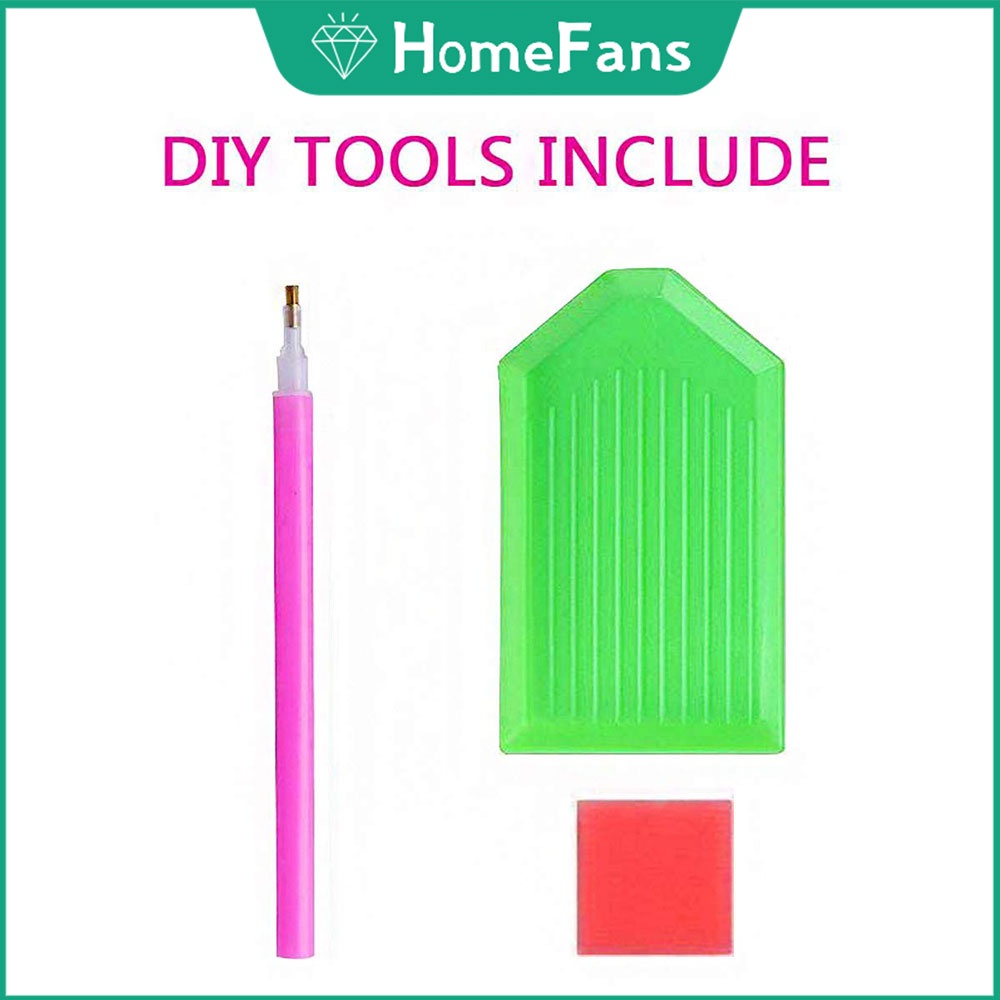 Bộ tranh đính đá 5D họa tiết cô gái hoạt hình độc đáo kích thước 30x40cm DIY