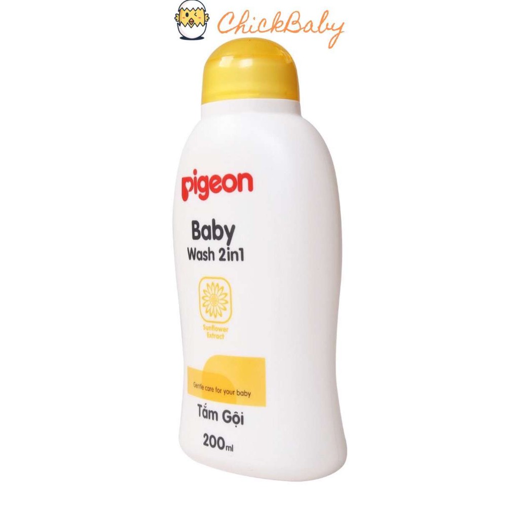 Sữa tắm cho bé sơ sinh, tắm gội cho bé Pegion Xanh Dương cho da nhạy cảm 200ml ChickBabyShop