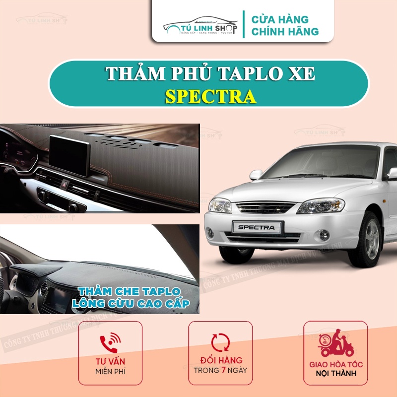 Thảm taplo Spectra  bằng lông Cừu 3 lớp hoặc Da Cacbon