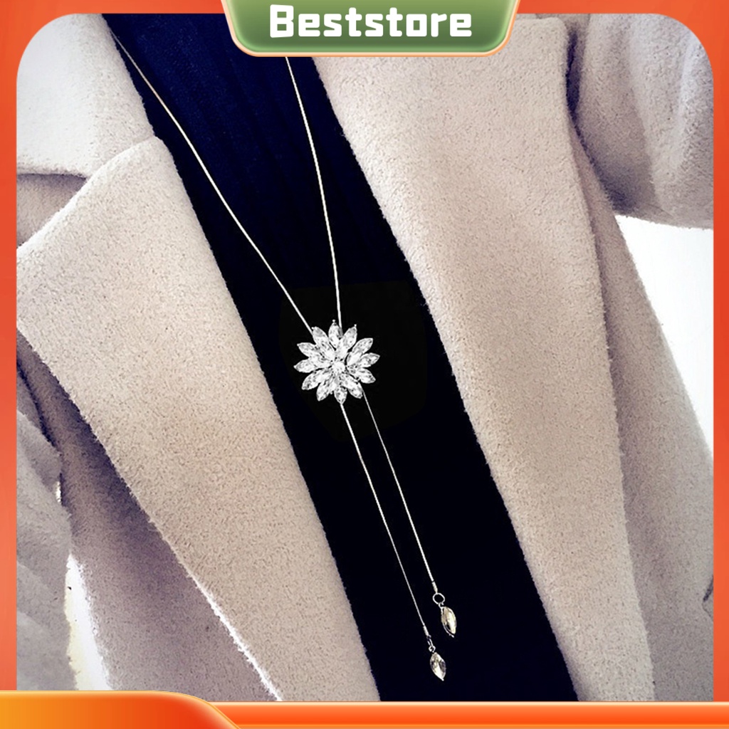 Dây chuyền mặt kiểu dáng hoa tuyết đính đá pha lê thời trang cho nữ