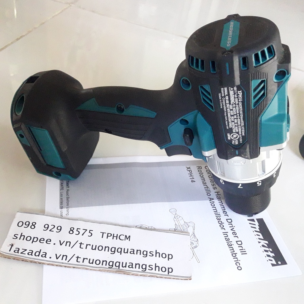 Máy khoan Makita xph14, không chổi than Brushless, hàng nhập Mỹ, 3 chức năng mã thân máy xph14
