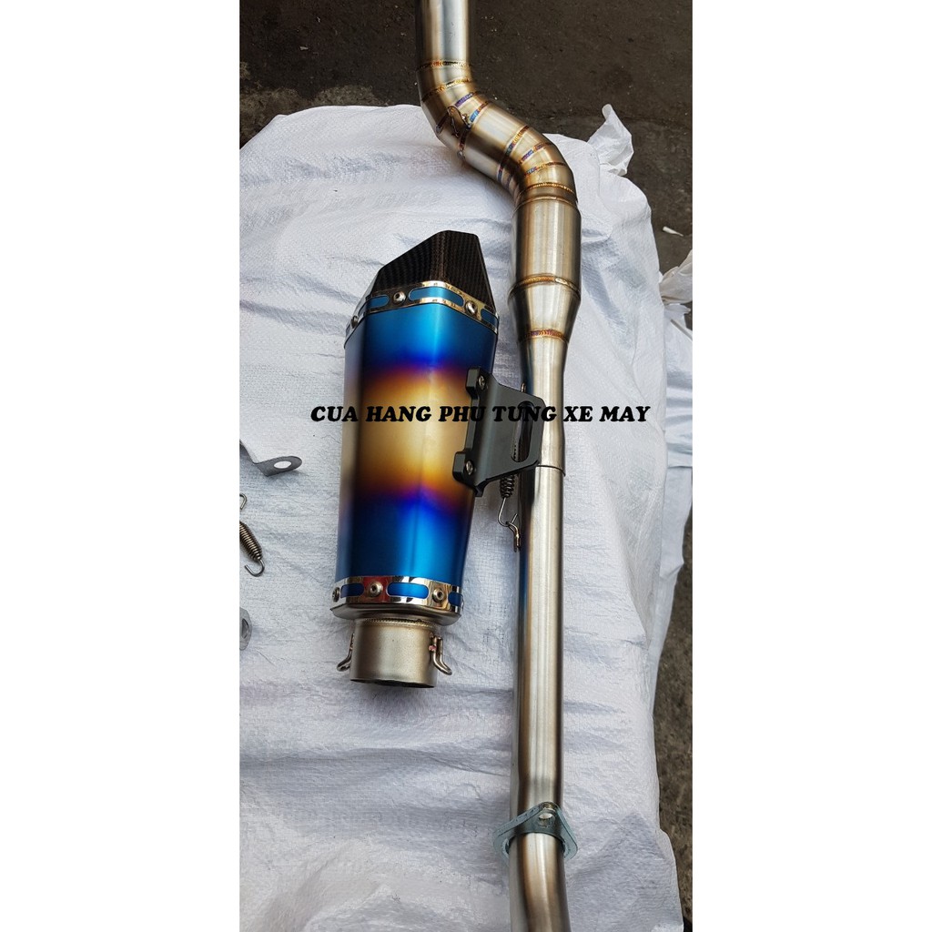 Pô Akrapovic A6 titan - kèm cổ bầu tổ ông 2 khúc inox 304 gắn R15 V3