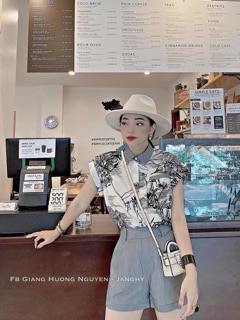 sét sơ mi hoạ tiết mix quần