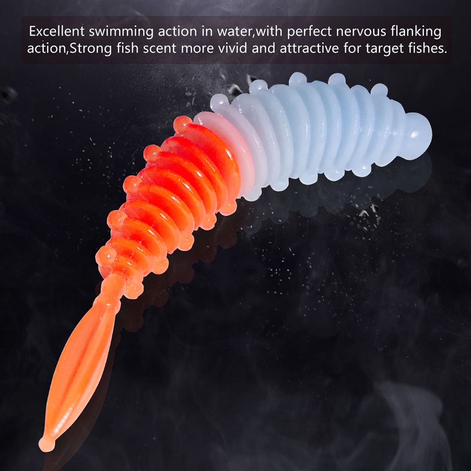 Set 10 mồi câu cá giả hình con giun mềm 6cm/ 1.2g