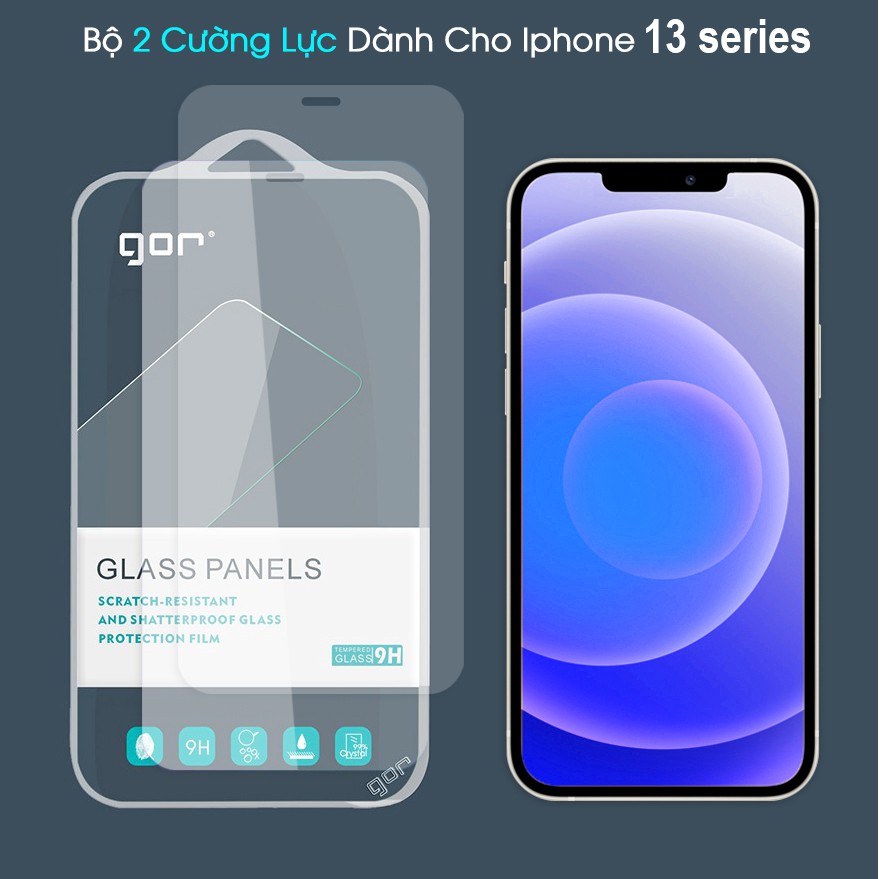 Bộ 2 miếng kính cường lực Gor cho iPhone 13 Mini / 13 / 13 Pro / 13 Pro Max.