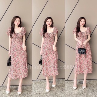 Váy hoa nhí chất voan lụa mềm