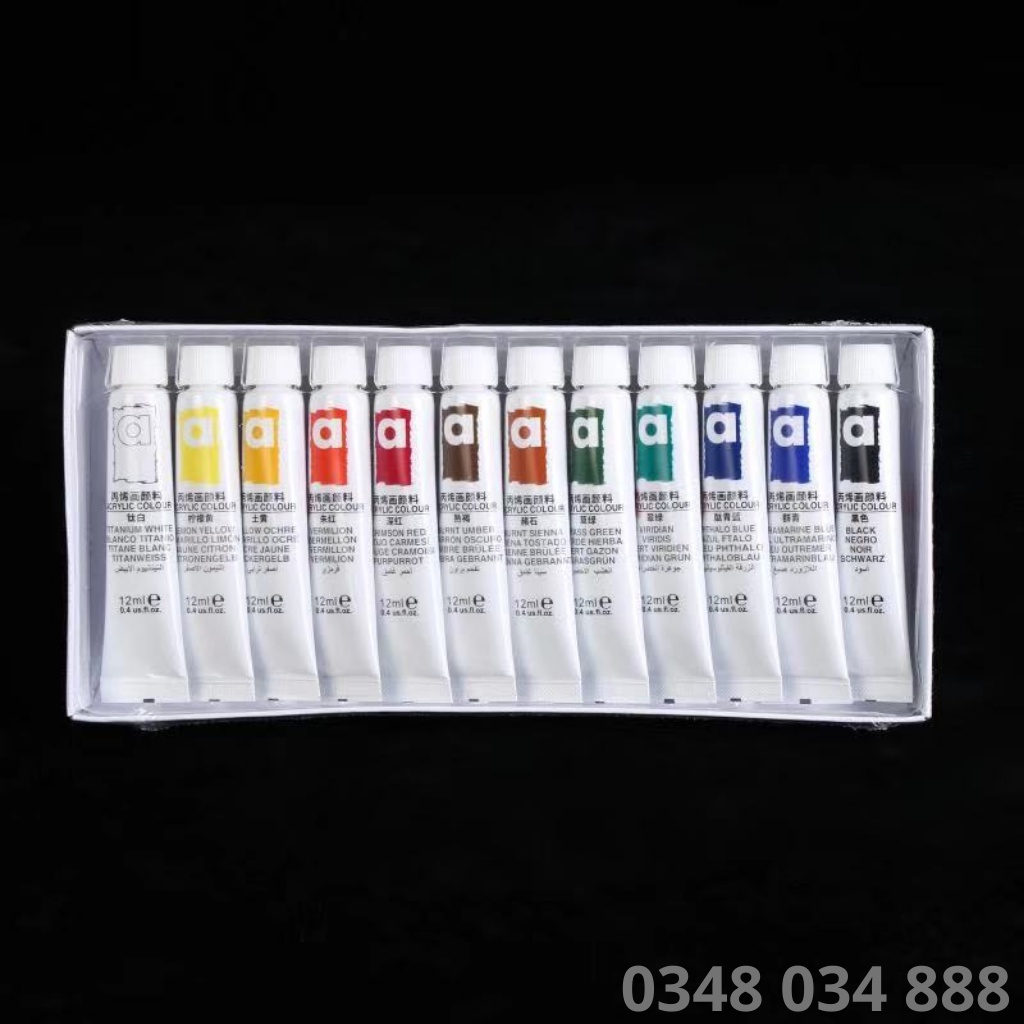 Bột vẽ cọ bản nail tôn ngộ không sét 12 màu